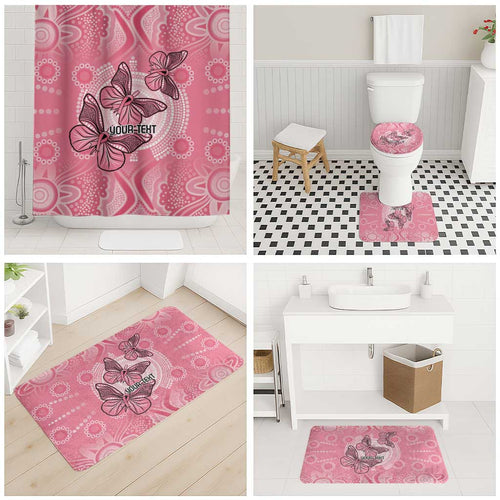 Personalized Pink Butterfly Spirit Bathroom Set Australia’s Breast Cancer Awareness - Aussie Hoodie
