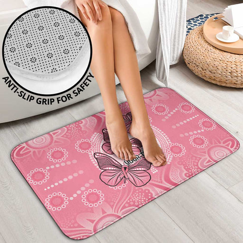 Personalized Pink Butterfly Spirit Bathroom Set Australia’s Breast Cancer Awareness - Aussie Hoodie