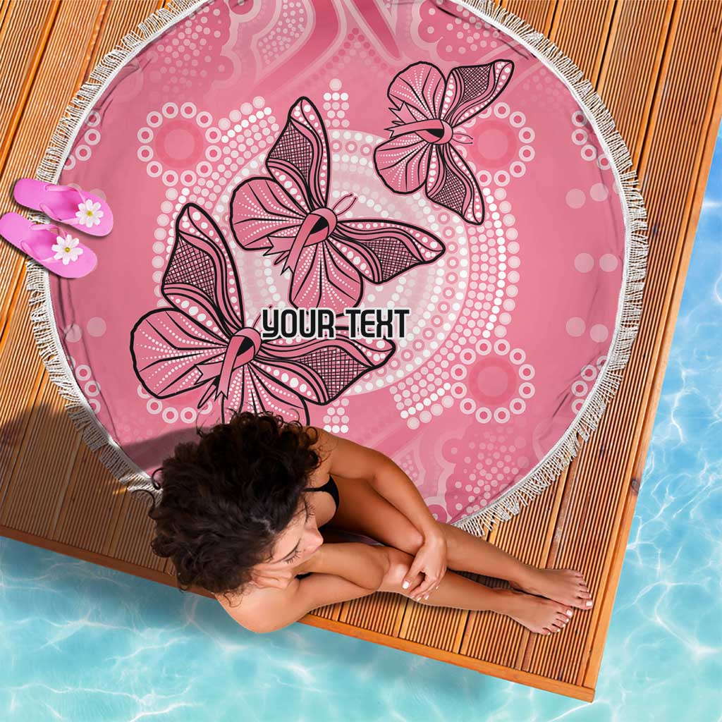 Personalized Pink Butterfly Spirit Beach Blanket Australia’s Breast Cancer Awareness - Aussie Hoodie
