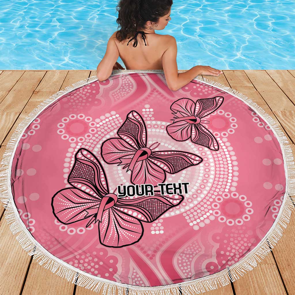 Personalized Pink Butterfly Spirit Beach Blanket Australia’s Breast Cancer Awareness - Aussie Hoodie