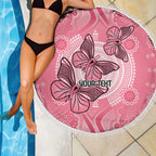 Personalized Pink Butterfly Spirit Beach Blanket Australia’s Breast Cancer Awareness - Aussie Hoodie