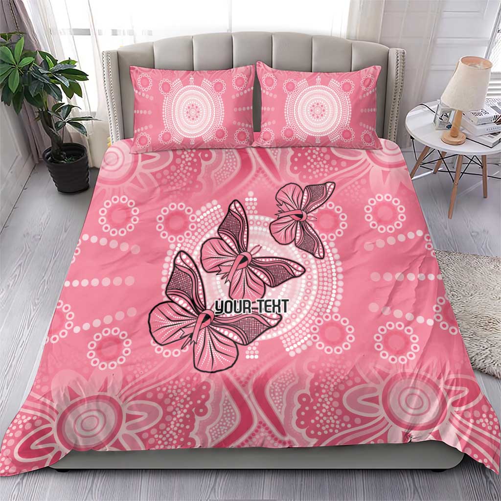 Personalized Pink Butterfly Spirit Bedding Set Australia’s Breast Cancer Awareness - Aussie Hoodie