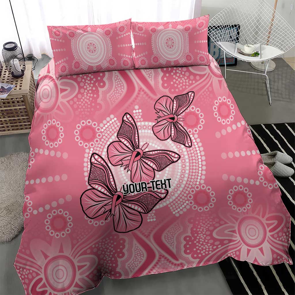 Personalized Pink Butterfly Spirit Bedding Set Australia’s Breast Cancer Awareness - Aussie Hoodie
