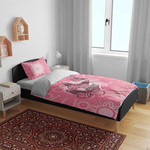 Personalized Pink Butterfly Spirit Bedding Set Australia’s Breast Cancer Awareness - Aussie Hoodie
