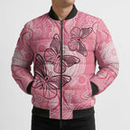 Personalized Pink Butterfly Spirit Bomber Puffer Jacket Australia’s Breast Cancer Awareness - Aussie Hoodie