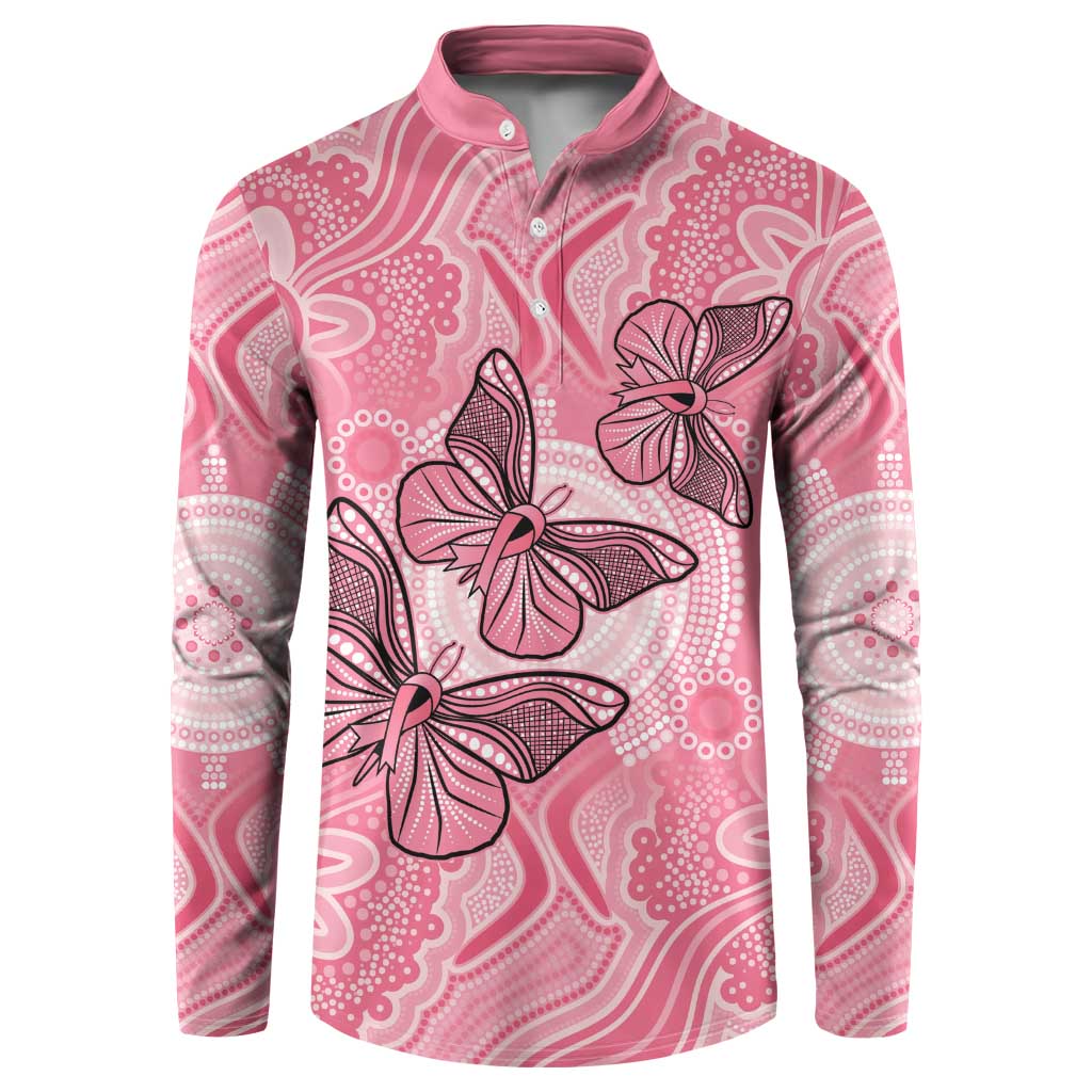 Personalized Pink Butterfly Spirit Button Sweatshirt Australia’s Breast Cancer Awareness - Aussie Hoodie