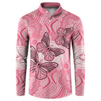 Personalized Pink Butterfly Spirit Button Sweatshirt Australia’s Breast Cancer Awareness - Aussie Hoodie