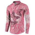Personalized Pink Butterfly Spirit Button Sweatshirt Australia’s Breast Cancer Awareness - Aussie Hoodie