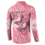 Personalized Pink Butterfly Spirit Button Sweatshirt Australia’s Breast Cancer Awareness - Aussie Hoodie