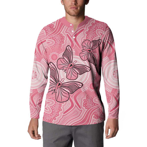 Personalized Pink Butterfly Spirit Button Sweatshirt Australia’s Breast Cancer Awareness - Aussie Hoodie