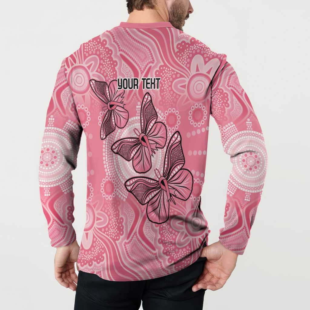 Personalized Pink Butterfly Spirit Button Sweatshirt Australia’s Breast Cancer Awareness - Aussie Hoodie