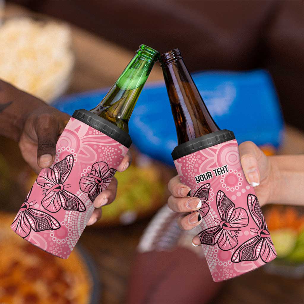 Personalized Pink Butterfly Spirit 4 in 1 Can Cooler Tumbler Australia’s Breast Cancer Awareness - Aussie Hoodie