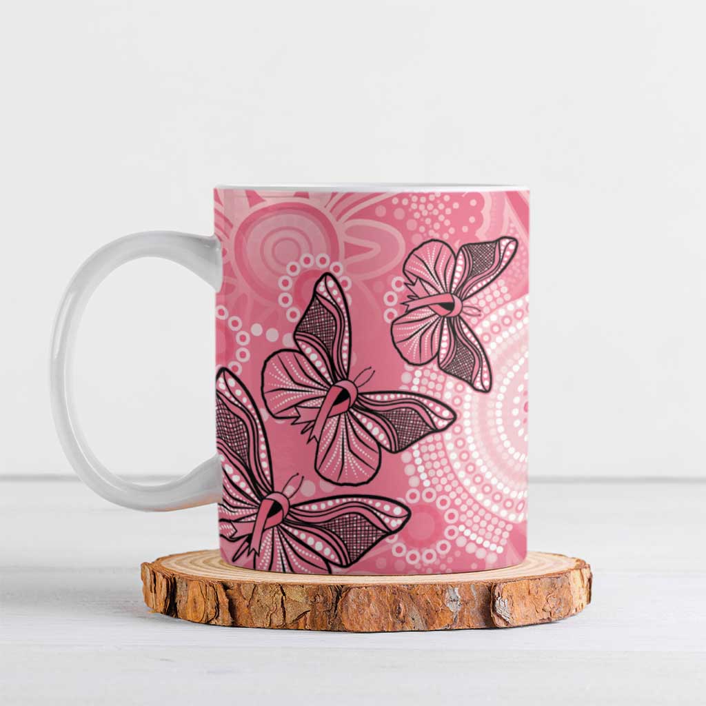 Personalized Pink Butterfly Spirit Ceramic Mug Australia’s Breast Cancer Awareness - Aussie Hoodie