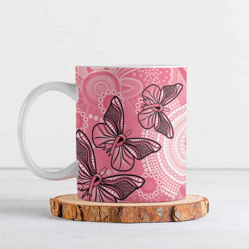 Personalized Pink Butterfly Spirit Ceramic Mug Australia’s Breast Cancer Awareness - Aussie Hoodie