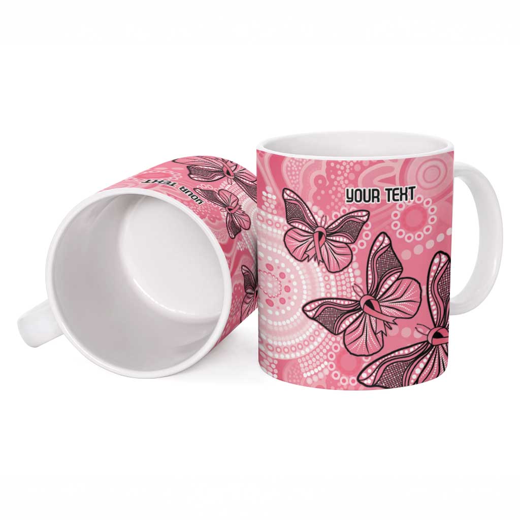 Personalized Pink Butterfly Spirit Ceramic Mug Australia’s Breast Cancer Awareness - Aussie Hoodie