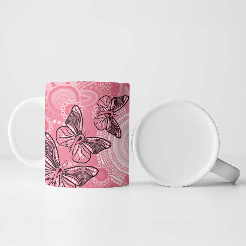Personalized Pink Butterfly Spirit Ceramic Mug Australia’s Breast Cancer Awareness - Aussie Hoodie