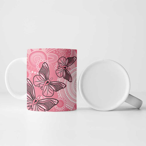 Personalized Pink Butterfly Spirit Ceramic Mug Australia’s Breast Cancer Awareness - Aussie Hoodie