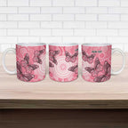 Personalized Pink Butterfly Spirit Ceramic Mug Australia’s Breast Cancer Awareness - Aussie Hoodie