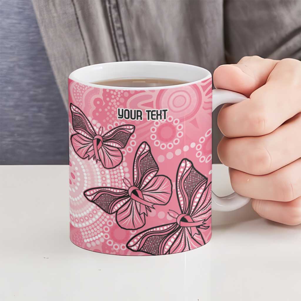 Personalized Pink Butterfly Spirit Ceramic Mug Australia’s Breast Cancer Awareness - Aussie Hoodie