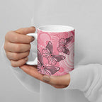Personalized Pink Butterfly Spirit Ceramic Mug Australia’s Breast Cancer Awareness - Aussie Hoodie