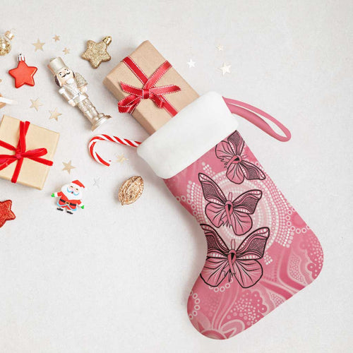 Personalized Pink Butterfly Spirit Christmas Stocking Australia’s Breast Cancer Awareness - Aussie Hoodie