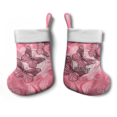 Personalized Pink Butterfly Spirit Christmas Stocking Australia’s Breast Cancer Awareness - Aussie Hoodie