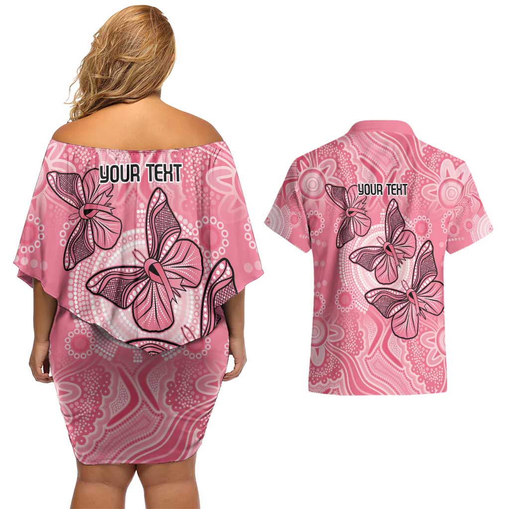 Personalized Pink Butterfly Spirit Couples Matching Off Shoulder Short Dress and Hawaiian Shirt Australia’s Breast Cancer Awareness - Aussie Hoodie