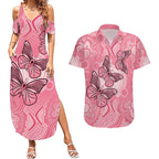 Personalized Pink Butterfly Spirit Couples Matching Summer Maxi Dress and Hawaiian Shirt Australia’s Breast Cancer Awareness - Aussie Hoodie