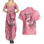 Personalized Pink Butterfly Spirit Couples Matching Summer Maxi Dress and Hawaiian Shirt Australia’s Breast Cancer Awareness - Aussie Hoodie