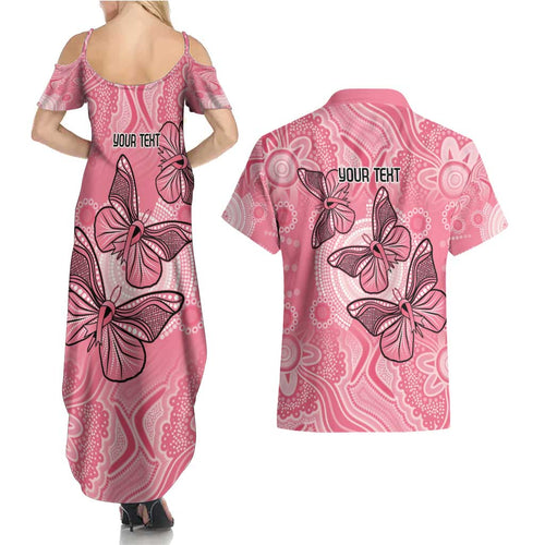 Personalized Pink Butterfly Spirit Couples Matching Summer Maxi Dress and Hawaiian Shirt Australia’s Breast Cancer Awareness - Aussie Hoodie