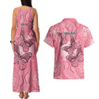 Personalized Pink Butterfly Spirit Couples Matching Tank Maxi Dress and Hawaiian Shirt Australia’s Breast Cancer Awareness - Aussie Hoodie