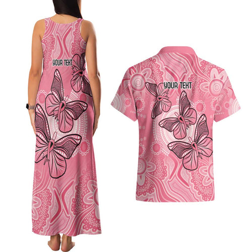 Personalized Pink Butterfly Spirit Couples Matching Tank Maxi Dress and Hawaiian Shirt Australia’s Breast Cancer Awareness - Aussie Hoodie
