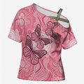 Personalized Pink Butterfly Spirit Cross Shoulder Shirt Australia’s Breast Cancer Awareness - Aussie Hoodie