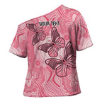 Personalized Pink Butterfly Spirit Cross Shoulder Shirt Australia’s Breast Cancer Awareness - Aussie Hoodie