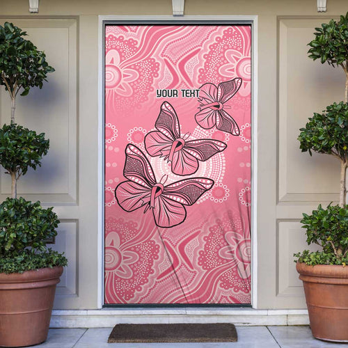 Personalized Pink Butterfly Spirit Door Cover Australia’s Breast Cancer Awareness - Aussie Hoodie