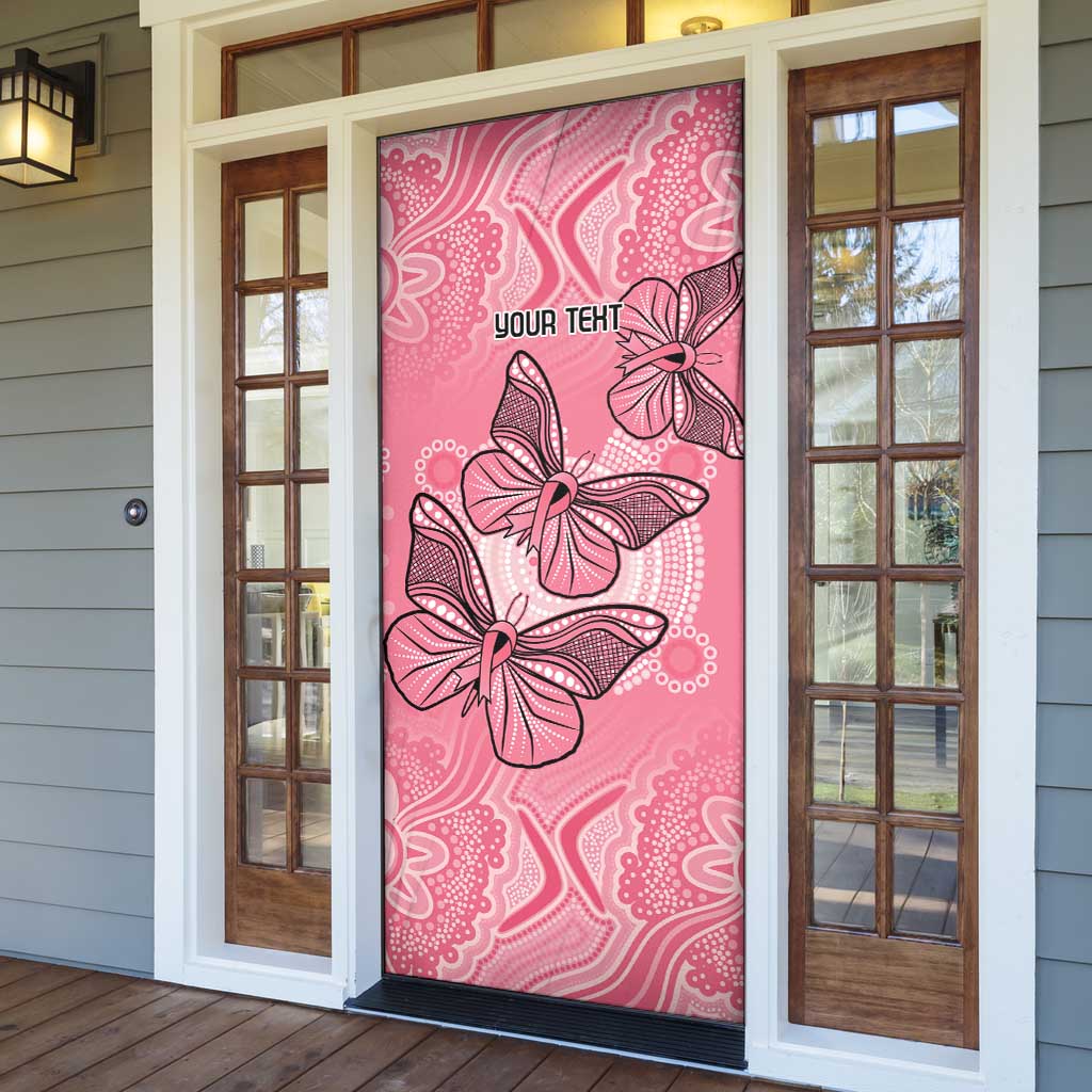 Personalized Pink Butterfly Spirit Door Cover Australia’s Breast Cancer Awareness - Aussie Hoodie