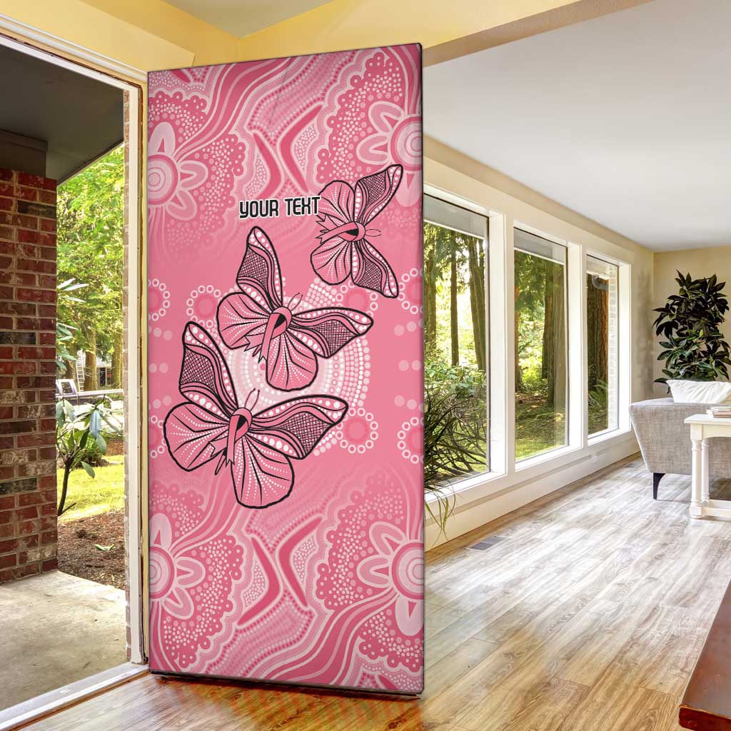 Personalized Pink Butterfly Spirit Door Cover Australia’s Breast Cancer Awareness - Aussie Hoodie