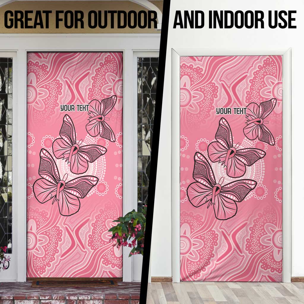 Personalized Pink Butterfly Spirit Door Cover Australia’s Breast Cancer Awareness - Aussie Hoodie