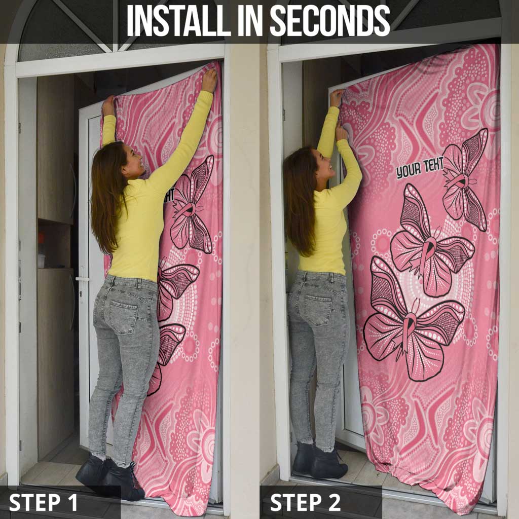 Personalized Pink Butterfly Spirit Door Cover Australia’s Breast Cancer Awareness - Aussie Hoodie