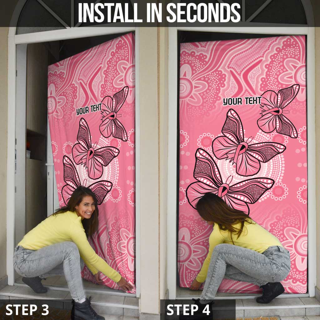 Personalized Pink Butterfly Spirit Door Cover Australia’s Breast Cancer Awareness - Aussie Hoodie