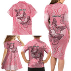 Personalized Pink Butterfly Spirit Family Matching Long Sleeve Bodycon Dress and Hawaiian Shirt Australia’s Breast Cancer Awareness - Aussie Hoodie