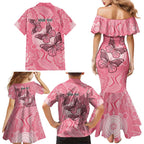Personalized Pink Butterfly Spirit Family Matching Mermaid Dress and Hawaiian Shirt Australia’s Breast Cancer Awareness - Aussie Hoodie