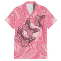 Personalized Pink Butterfly Spirit Family Matching Off The Shoulder Long Sleeve Dress and Hawaiian Shirt Australia’s Breast Cancer Awareness - Aussie Hoodie