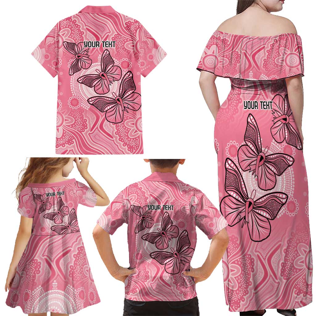 Personalized Pink Butterfly Spirit Family Matching Off Shoulder Maxi Dress and Hawaiian Shirt Australia’s Breast Cancer Awareness - Aussie Hoodie