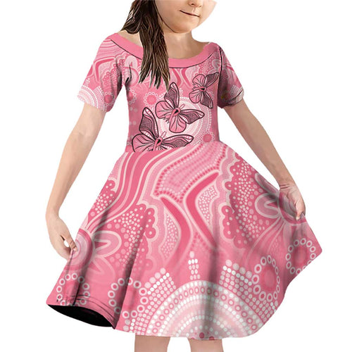 Personalized Pink Butterfly Spirit Family Matching Off Shoulder Short Dress and Hawaiian Shirt Australia’s Breast Cancer Awareness - Aussie Hoodie