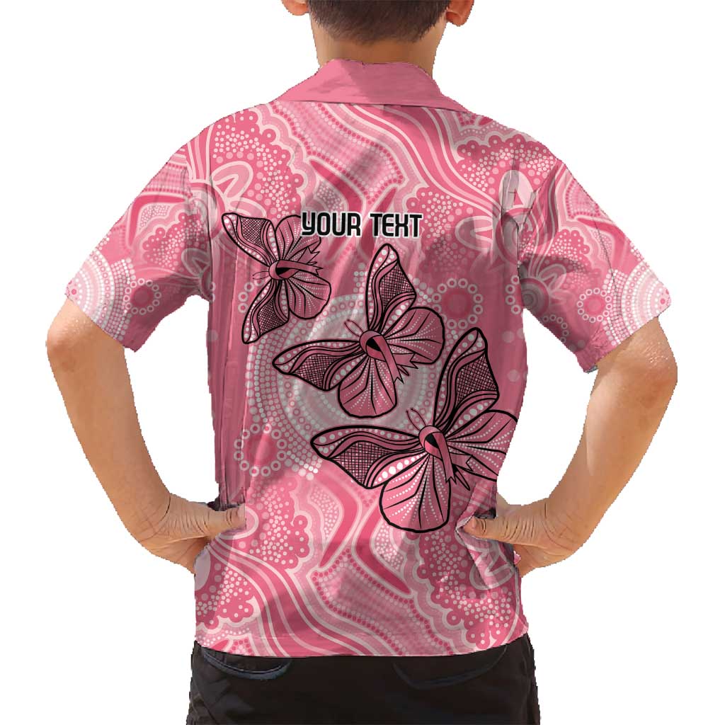 Personalized Pink Butterfly Spirit Family Matching Puletasi and Hawaiian Shirt Australia’s Breast Cancer Awareness - Aussie Hoodie