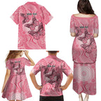Personalized Pink Butterfly Spirit Family Matching Puletasi and Hawaiian Shirt Australia’s Breast Cancer Awareness - Aussie Hoodie