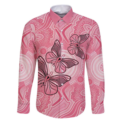 Personalized Pink Butterfly Spirit Family Matching Puletasi and Hawaiian Shirt Australia’s Breast Cancer Awareness - Aussie Hoodie
