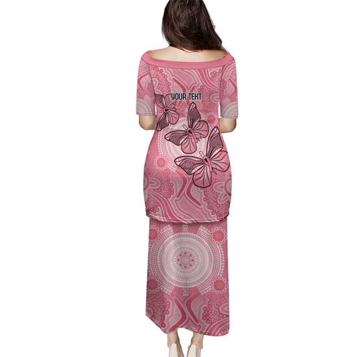 Personalized Pink Butterfly Spirit Family Matching Puletasi and Hawaiian Shirt Australia’s Breast Cancer Awareness - Aussie Hoodie
