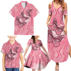 Personalized Pink Butterfly Spirit Family Matching Summer Maxi Dress and Hawaiian Shirt Australia’s Breast Cancer Awareness - Aussie Hoodie